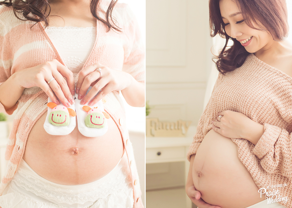 Sweet lifestyle maternity session illustrating the beauty of mother's love!