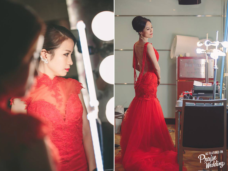 Red for love! Classic and modern bridal portraits featuring red gowns!
