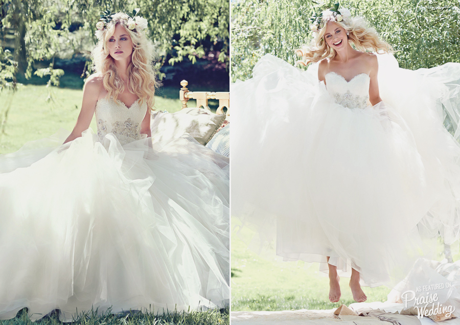 Fun, lively, and utterly romantic, Maggie Sottero's Aracella gown is oh so chic!