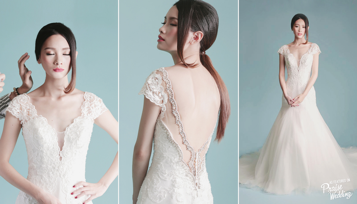 Seriously in love with the chic details of this Mon Chaton bridal gown! How pretty and unique!