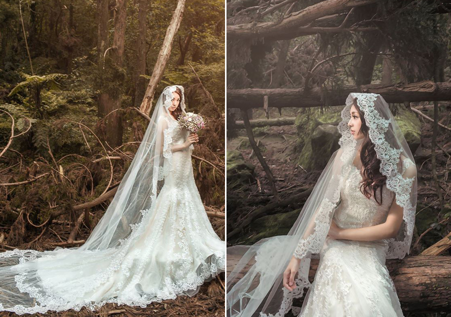 Woodland beauty with a touch of regal elegance; this bridal look is timeless! 