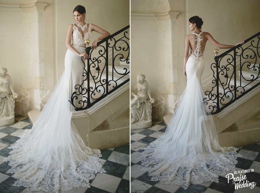 Stunning Alon Livne wedding dress with breath taking lace details and charming silhouette!