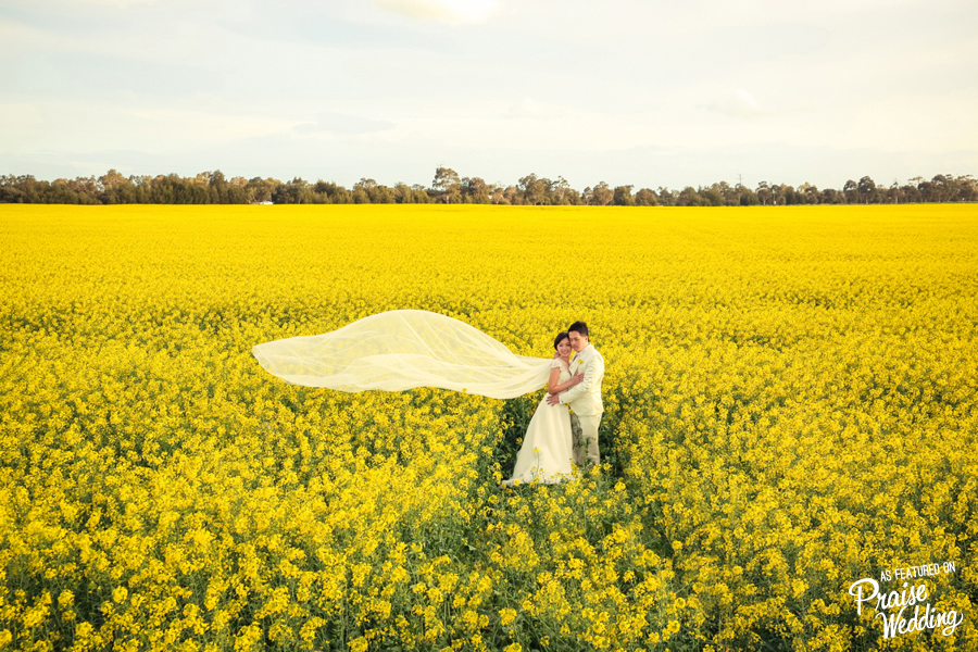 Oh pretty please take us away to this yellow flower field surrounded by love and warmth!