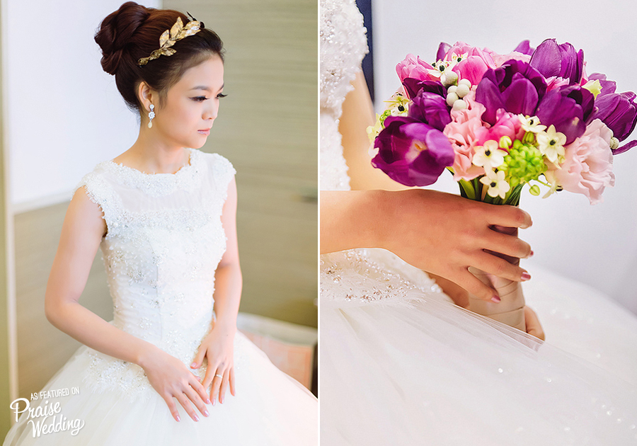 Classic beauty with a unique twist, this bridal portrait session is oh so chic!