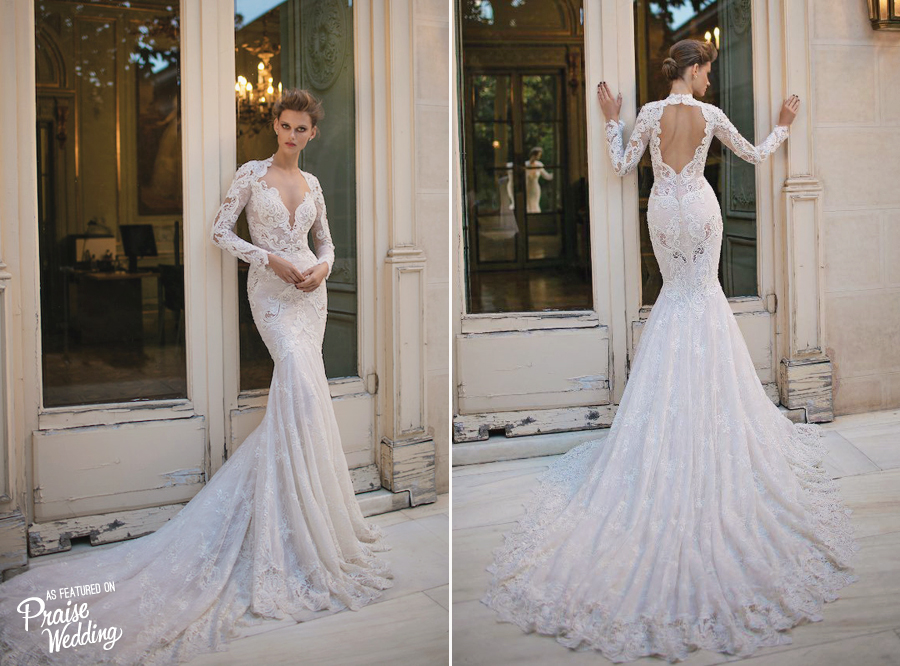 We can't help but drool over this gorgeous Berta Bridal vintage-inspired laced gown! 