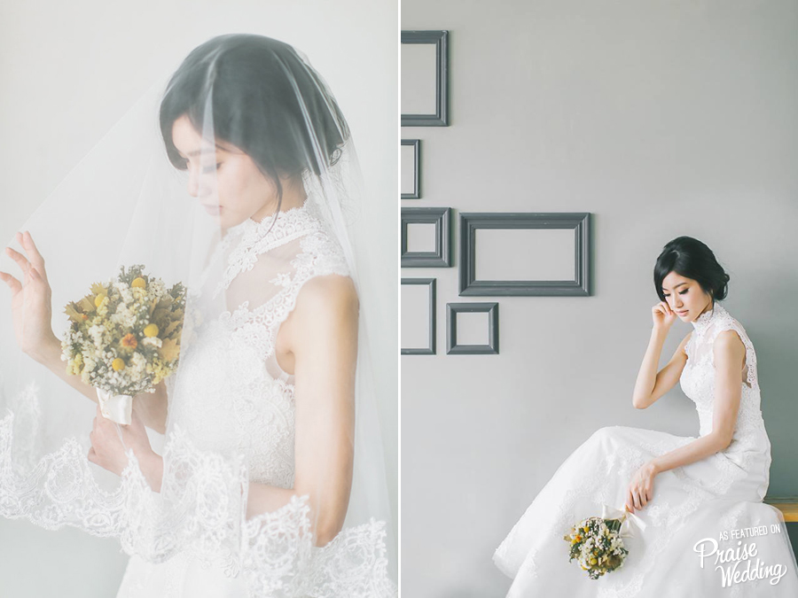 Minimal and purely beautiful, love at first sight with this chic bridal session! 