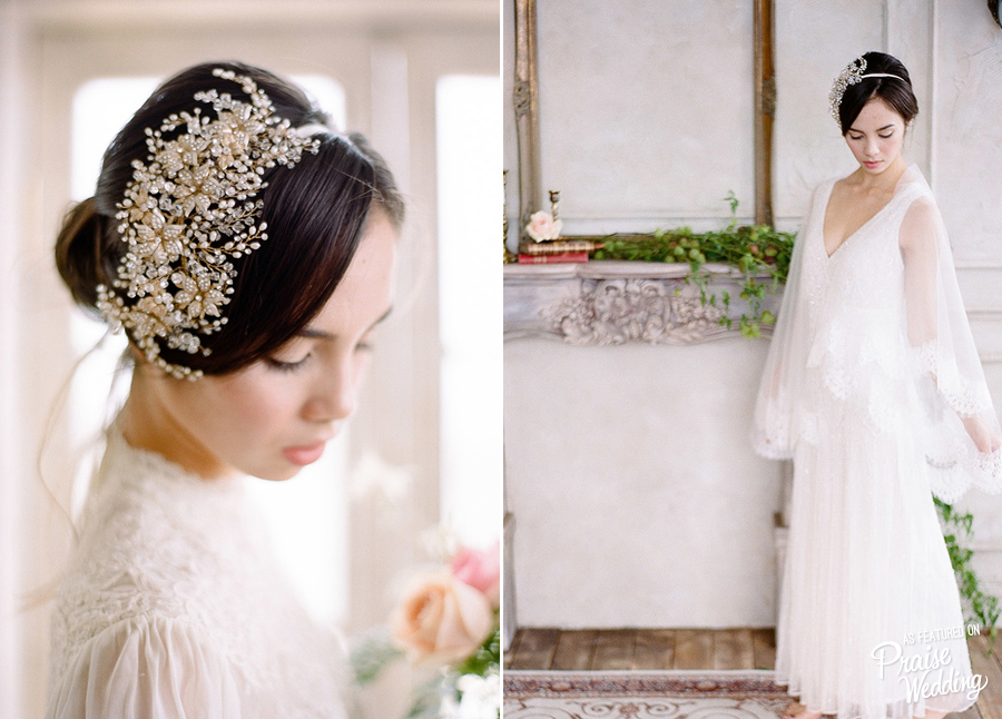 Here's how to create the prettiest vintage-inspired bridal look! Whimsical, elegant, and oh so romantic!
