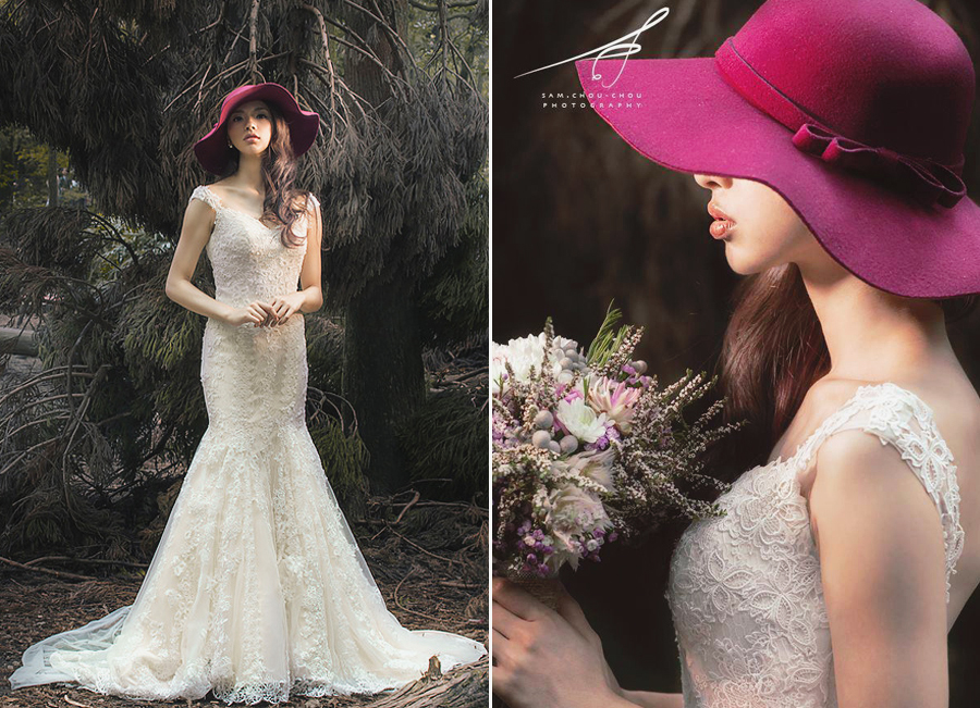 This Bride is our fashion muse! A touch of color creates a statement-making, stylish bridal look! 