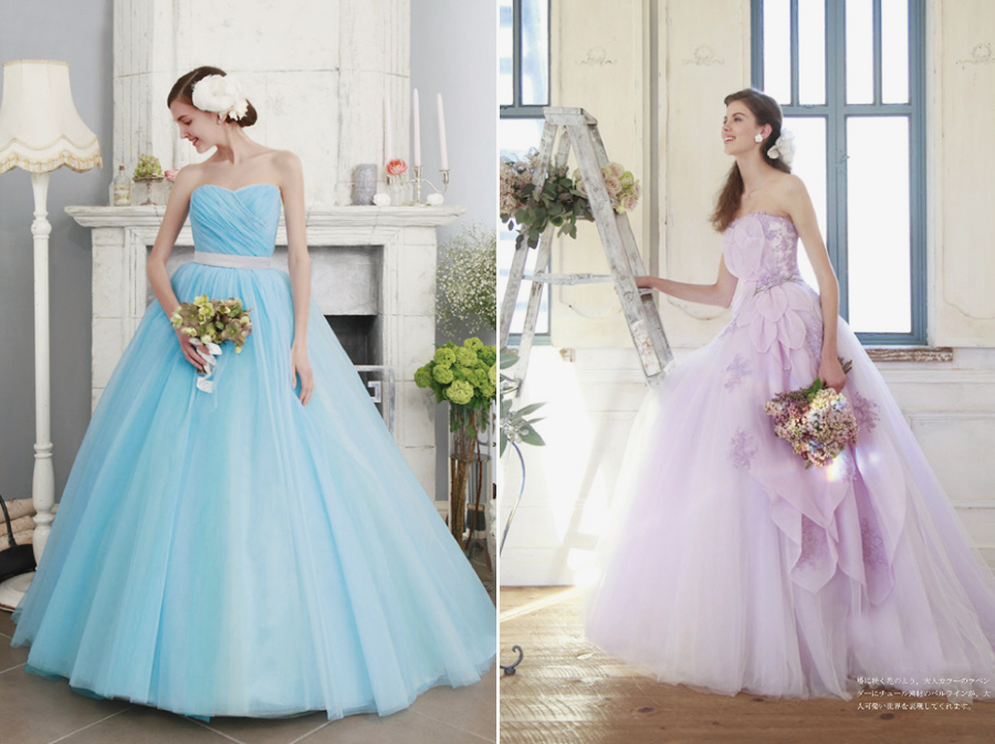 Blue or purple? These romantic gowns from Innocent Tokyo are oh-so-chic!