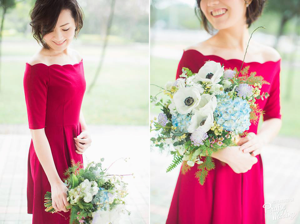 Red for love! Passionate and elegant, this bridal session is full of feminine charm!