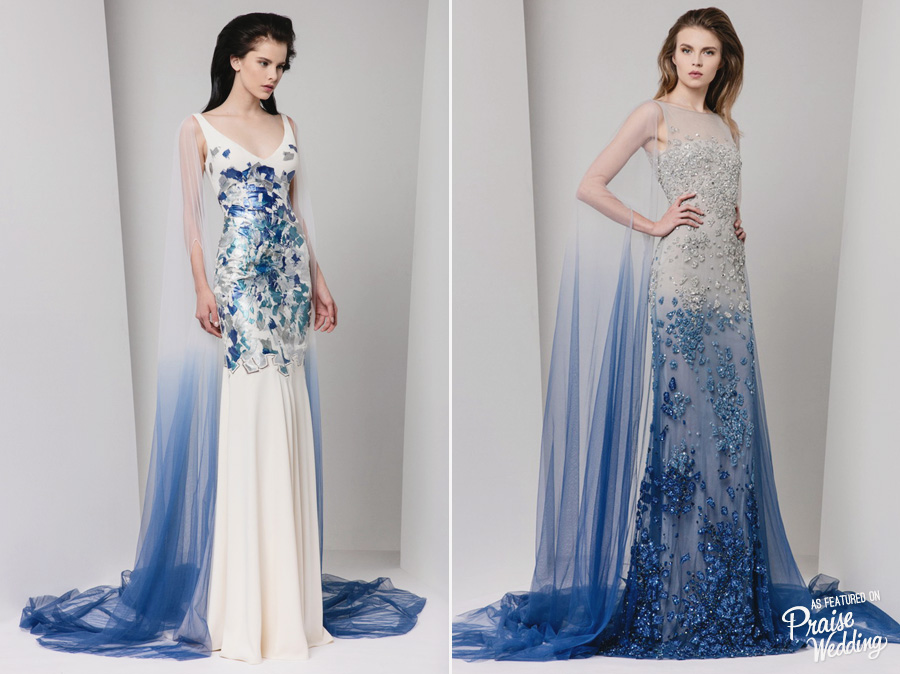 Tony Ward's 2016-17 collection features stylish looks inspired by glaciers and the icy depths of nature! In love with the sheer ombre capes!