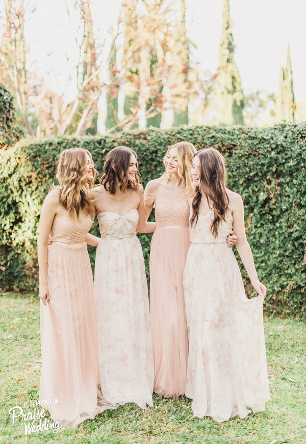 In love with Jenny Yoo's pastel pink bridesmaid collection! Pick your favorites with your girls!