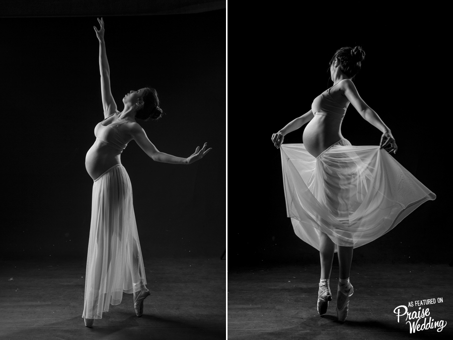 Dancing through it all! Captivating ballerina maternity session!