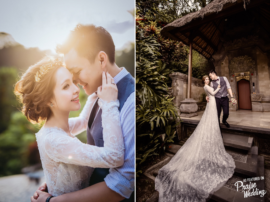 A whimsical, stylish bridal look perfect for a dreamy destination wedding in Bali!