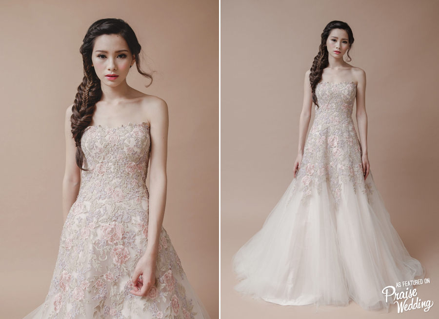 This romantic floral-inspired Mon Chaton gown embraces sweet femininty with a touch of whimsical vibe! 
