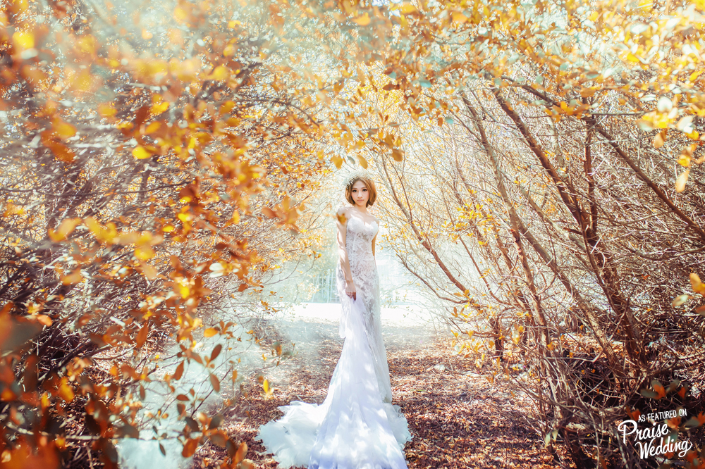 This bridal portrait is like a fantasy-come-alive!