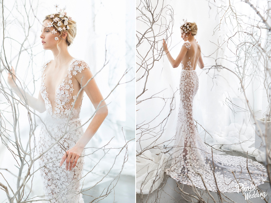 Here comes the white fairy! Mira Zwillinger's 2017 "Whisper of Blossom" collection is making us swoon!