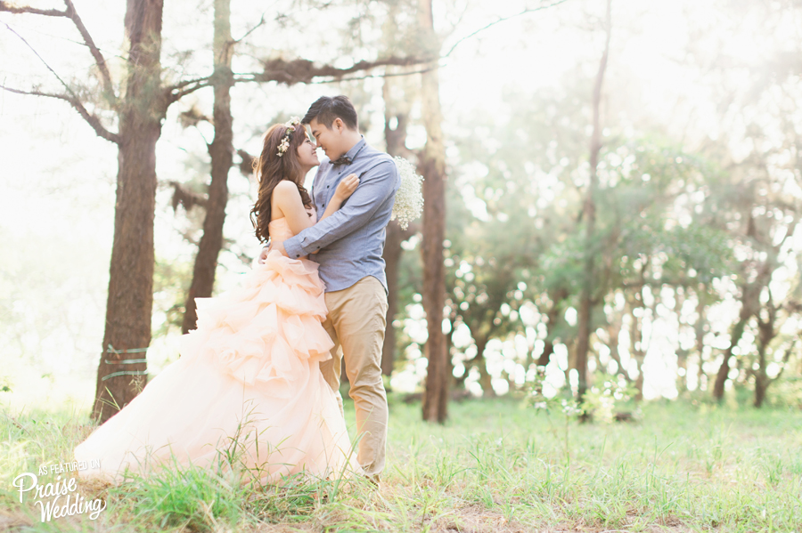 This engagement session could not be sweeter! A real life princess in the woods!