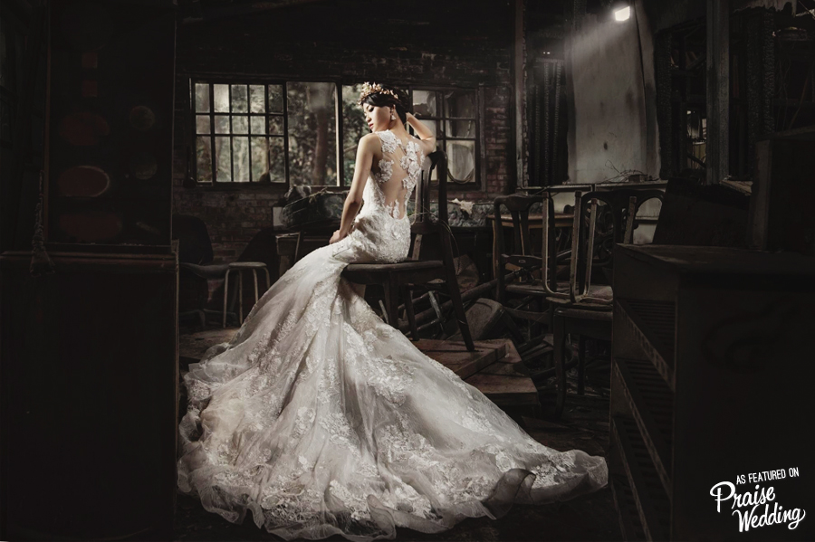 Oh lace! This wedding dress by Diosa Bridal is a work of art!