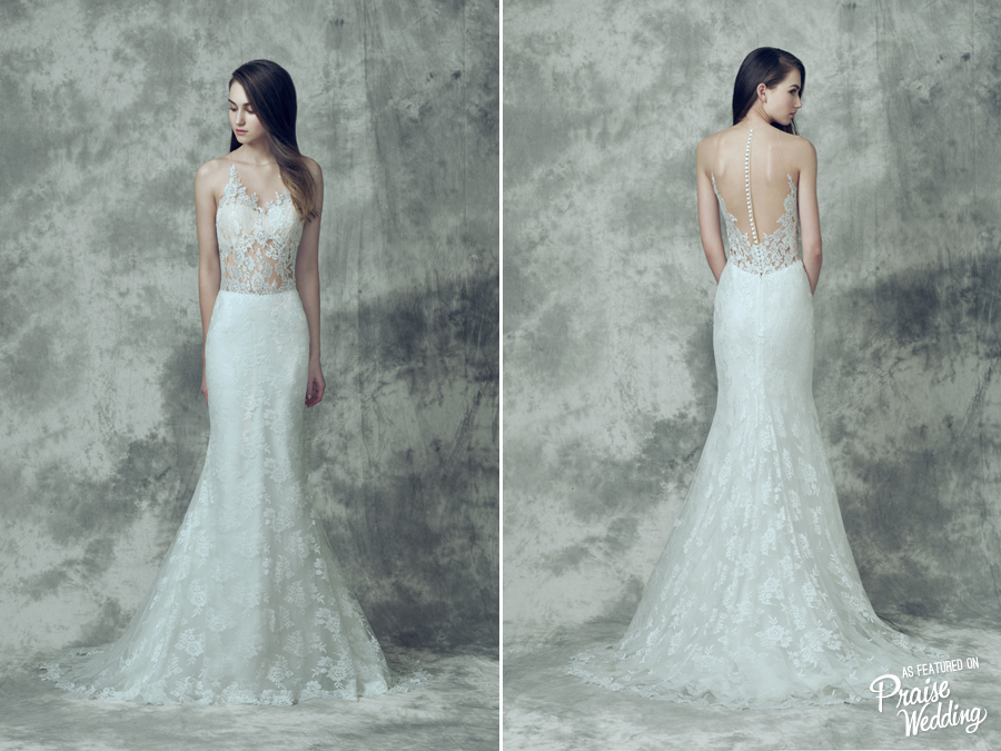 This laced illusion gown from Demetrios Bridal Room is a show stopper!
