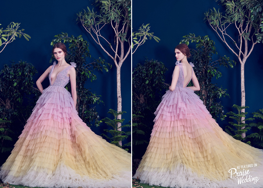 Blending pastel layers with a fashion-forward silhouette, Hamda Al Fahim's 2016 creation is making us swoon!