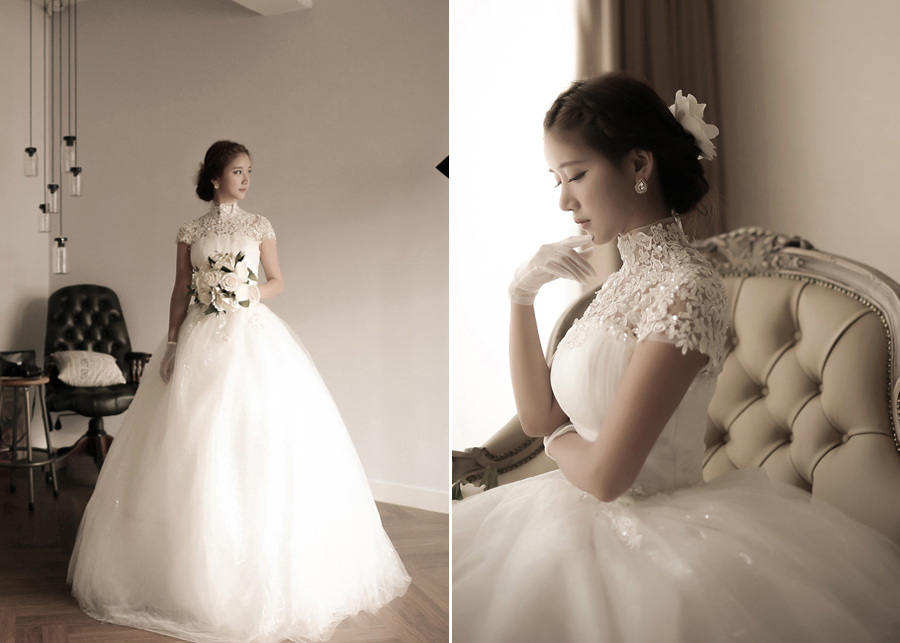 In love with this classic high-neck lace gown from Mysoo Dress!