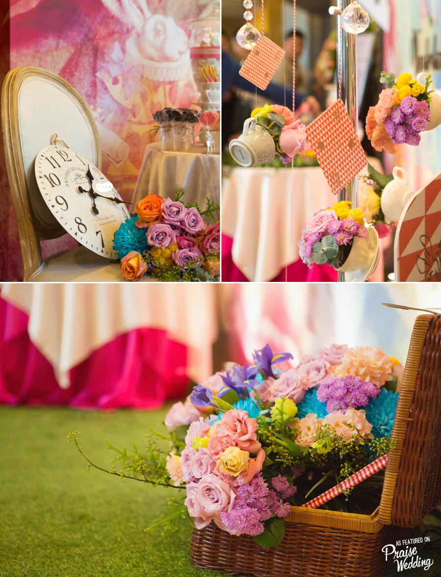 In love with these bright pastel colors and magical Alice In Wonderland themed decor!
