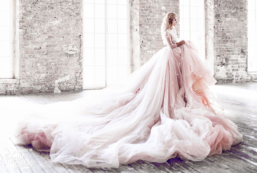 Oh so dreamy! Utterly blown away by this princess-worthy blush gown from kate'S! Who's ready to say I Do to your dream dress?