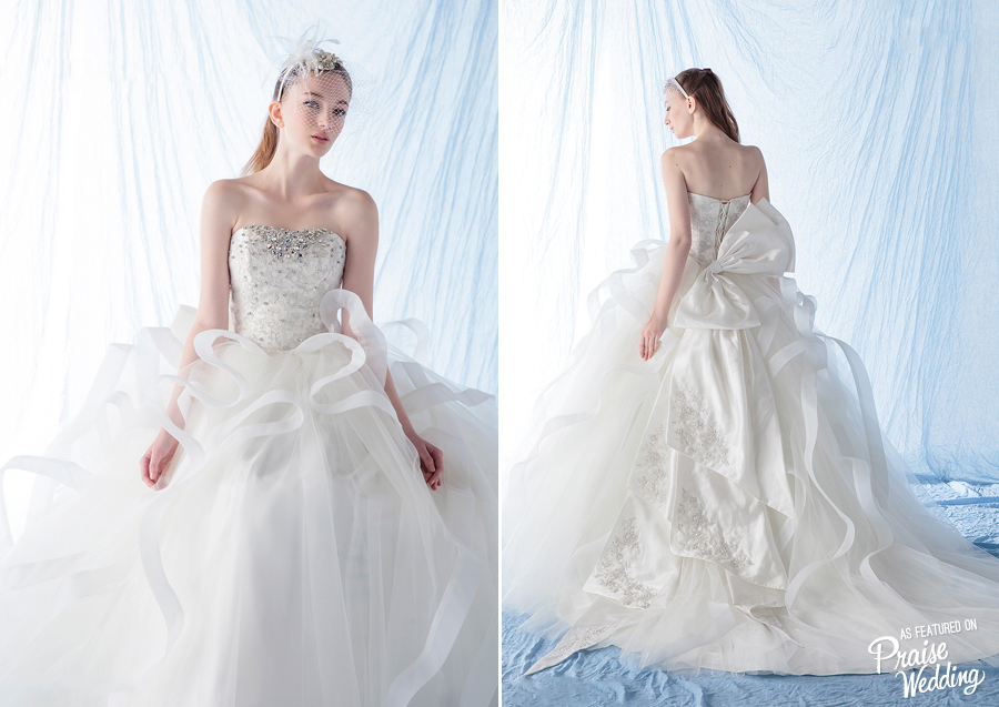 Say hello to your princess-worthy dream come true wedding dress from Isamu Morita!