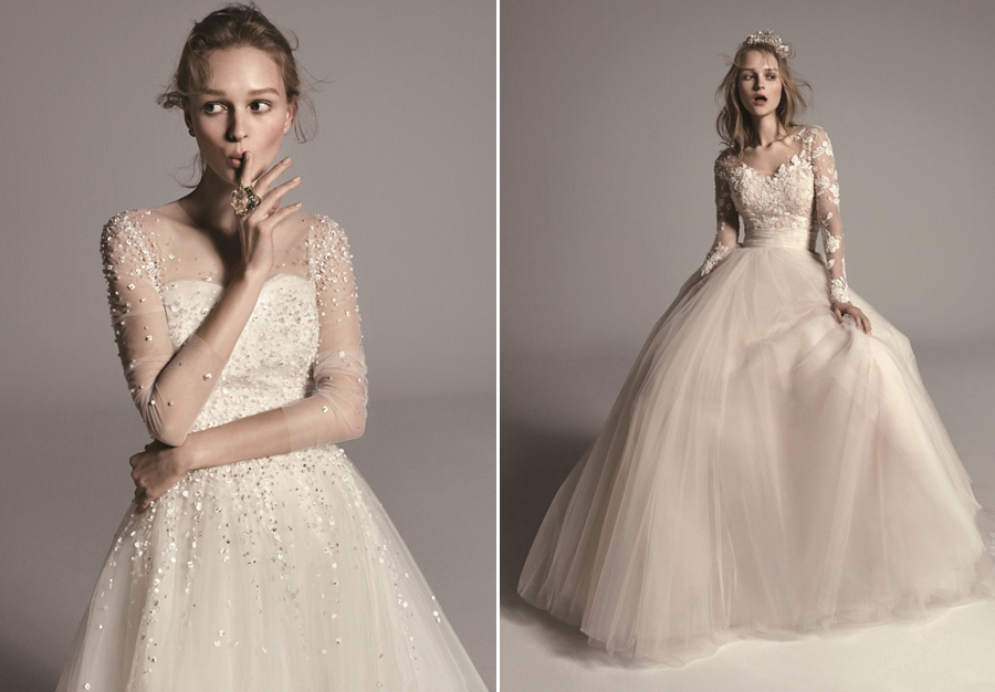 Left or right? C:Zacc's romantic sleeved gowns are so detailed and unique!