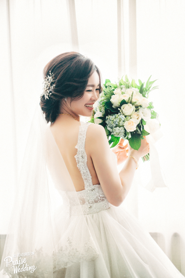 Naturally beautiful bridal portrait with infectious joy!