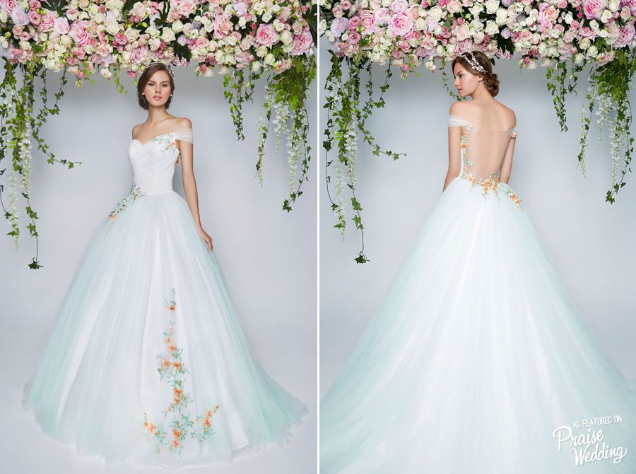 Pure romance with a hint of eclectic charm, this floral-inspired gown from Rico A Mona is so dreamy!