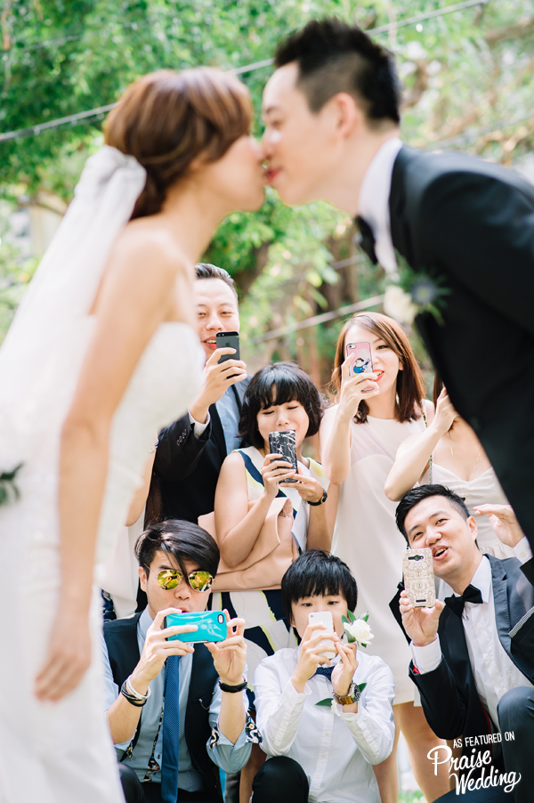 A super fun way to capture your wedding day group photo!