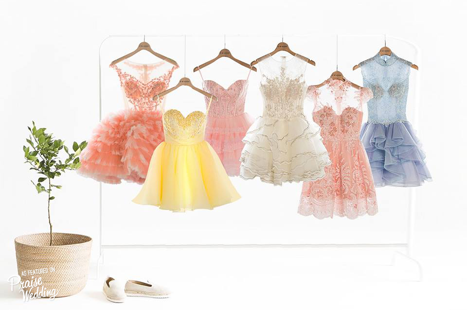 Get a state of summer! These chic pastel short dresses from C.H. Wedding are making us swoon!