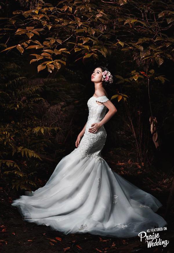 Stylish bridal portrait featuring modern elegance and a beautiful silhouette.