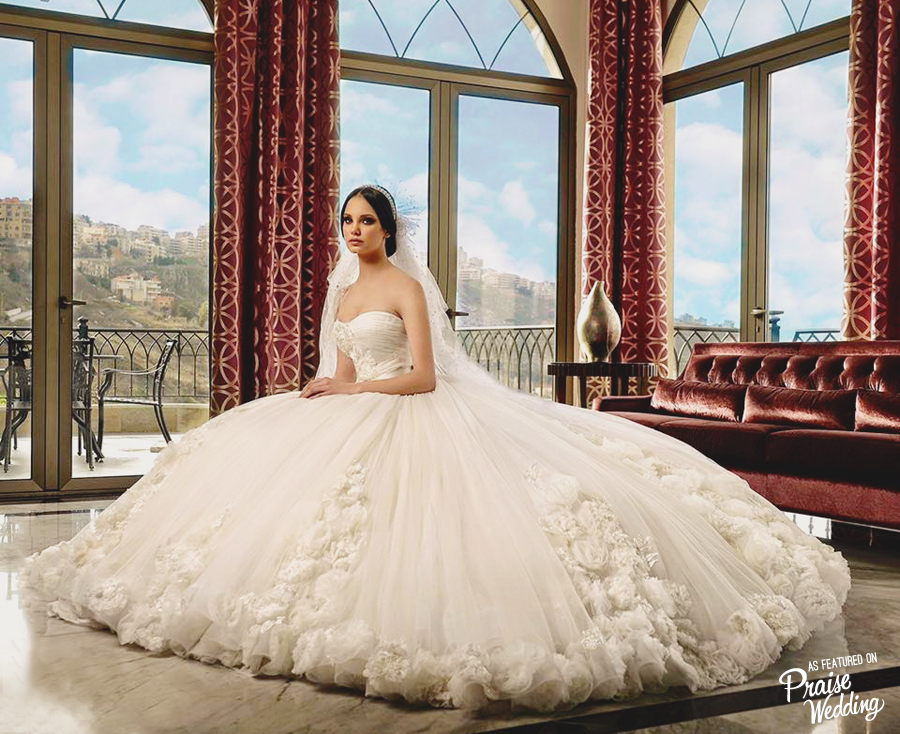 Utterly blown away by this princess-worthy wedding dress from Rami Salamoun!