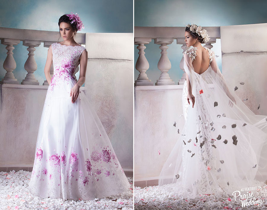 Utterly romantic floral-inspired gown with a touch of pink, Hanna Touma's new collection is filled with dreamy surprises!