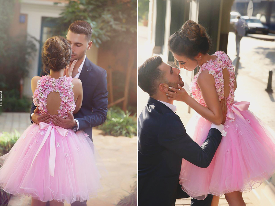 Wow. Just wow! This engagement session is a fairytale that ends with the sweetest pink floral dress!