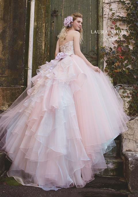 If you're looking for a princess-worthy look, don't miss this pastel pink x blue ball gown from Laura Ashley!
