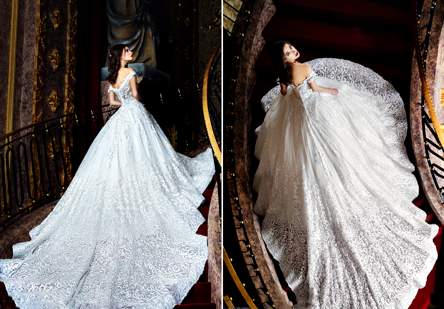 Statement-making bridal gown from Toumajean Couture overflowing with regal romance!