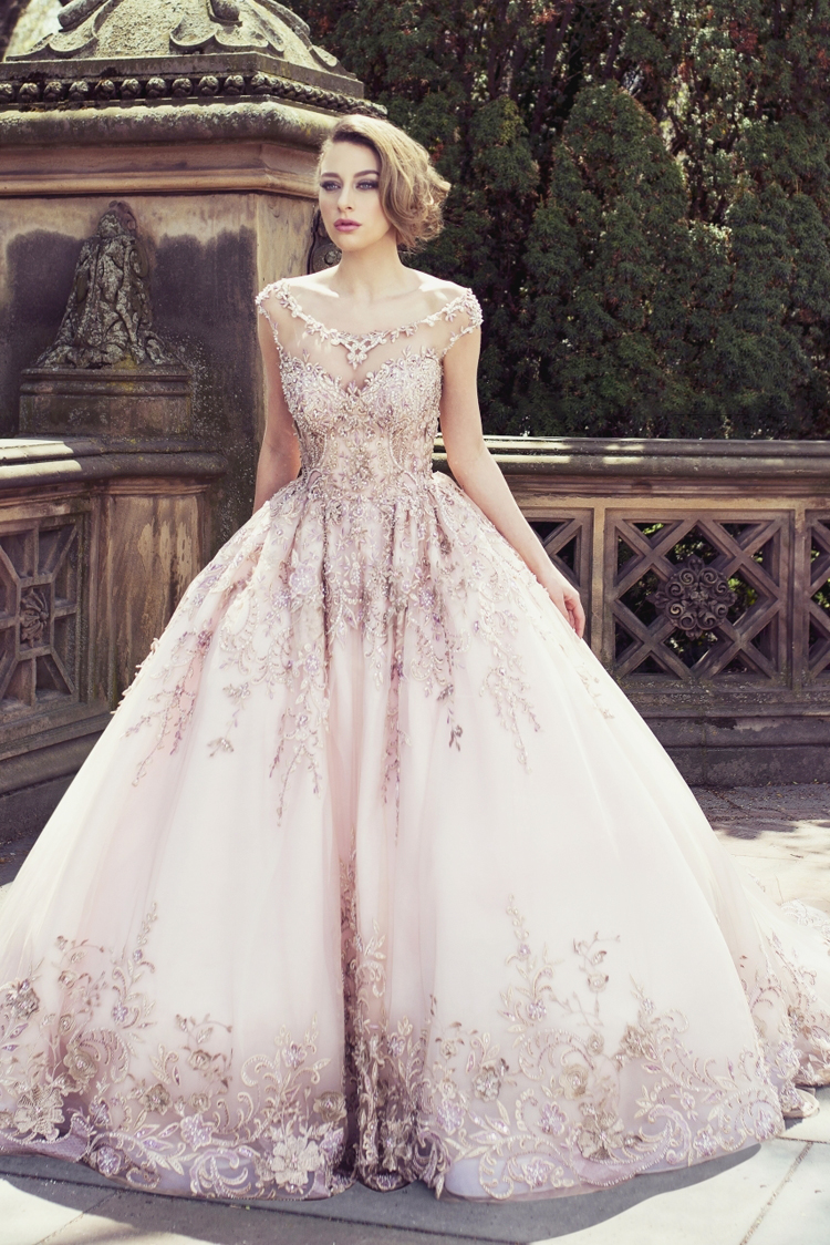 Utterly blown away by this gorgeous rose gold bridal gown from YSA Makino!