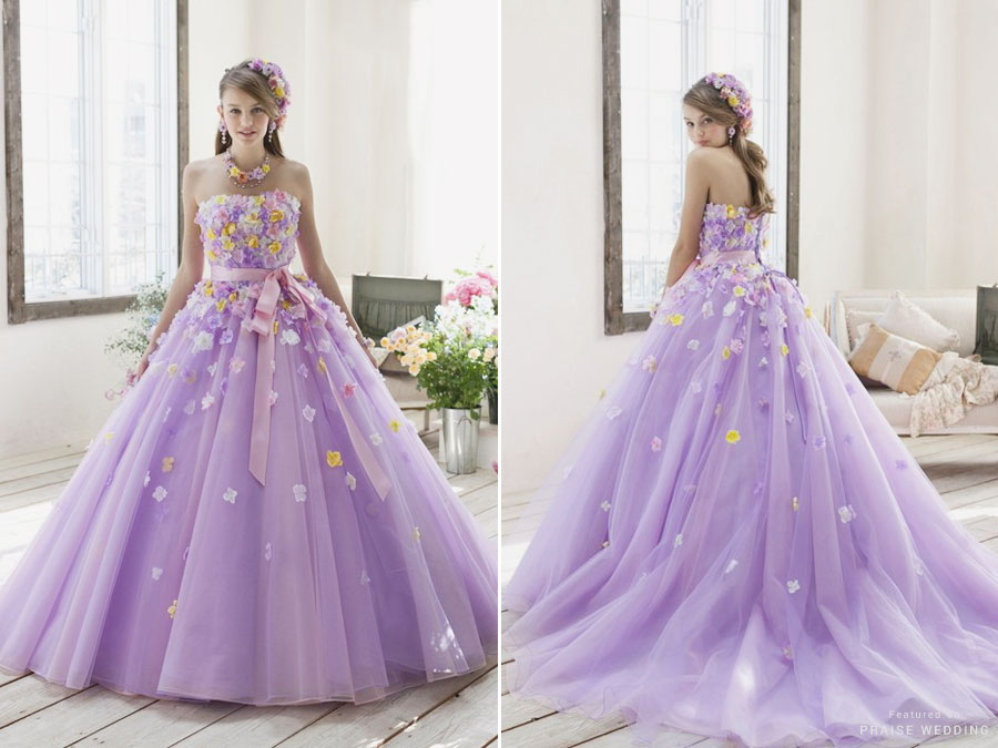 Adorable garden-inspired lavender floral gown from Nicole Collection!
