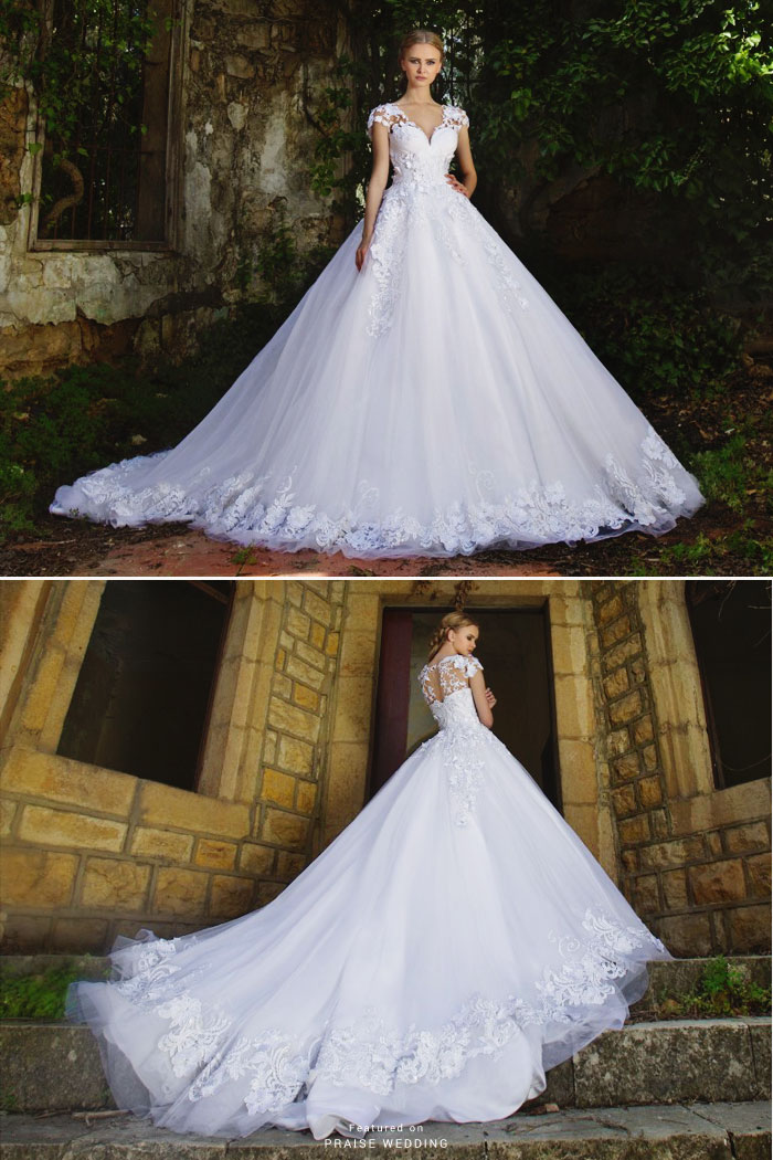 When meticulously detailed lace meets a dreamy silhouette, the result of this Chrystelle Atalla gown is pure perfection!