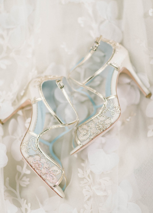 This Bella Belle bridal shoes with gold embroidered lace is officially on our wish list!