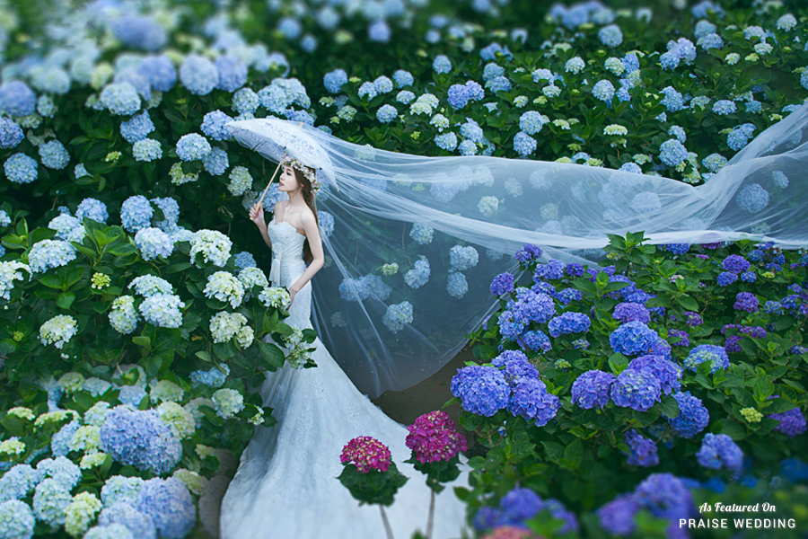 This hygena garden bridal portrait is off the charts beautiful!
