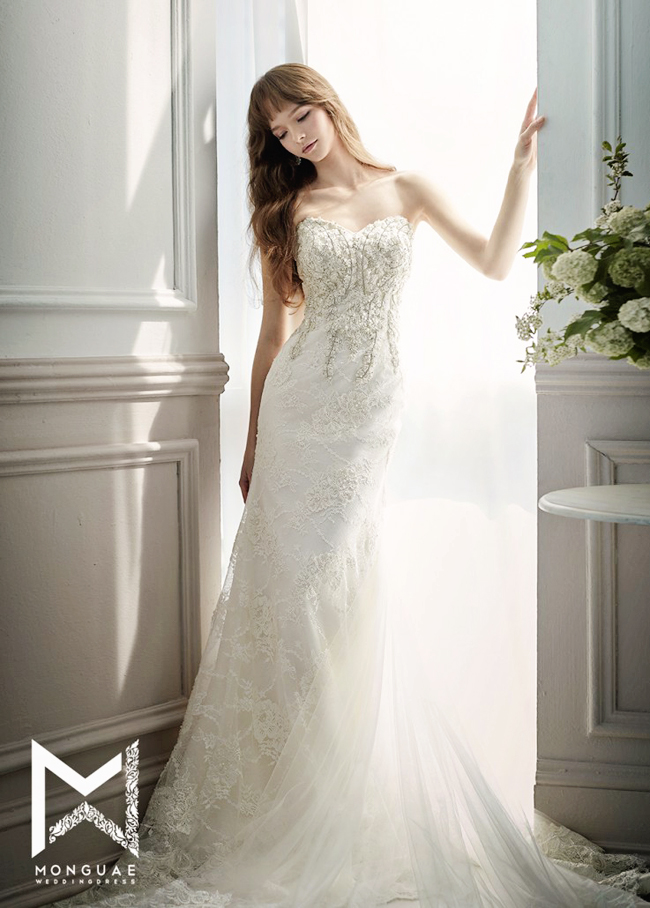 A timeless fitted gown from Monguae that embodies ethereal, regal embroideries!