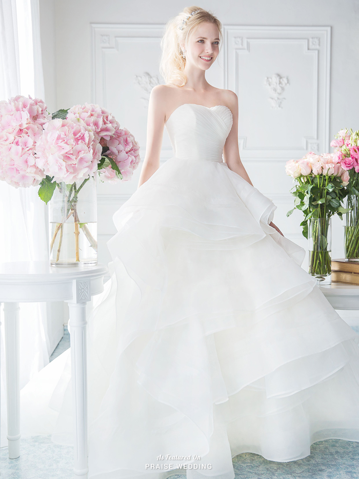 Romantic and refreshing, this wedding dress from Digio Bridal embraces sweet femininity with a touch of fairy tale magic!