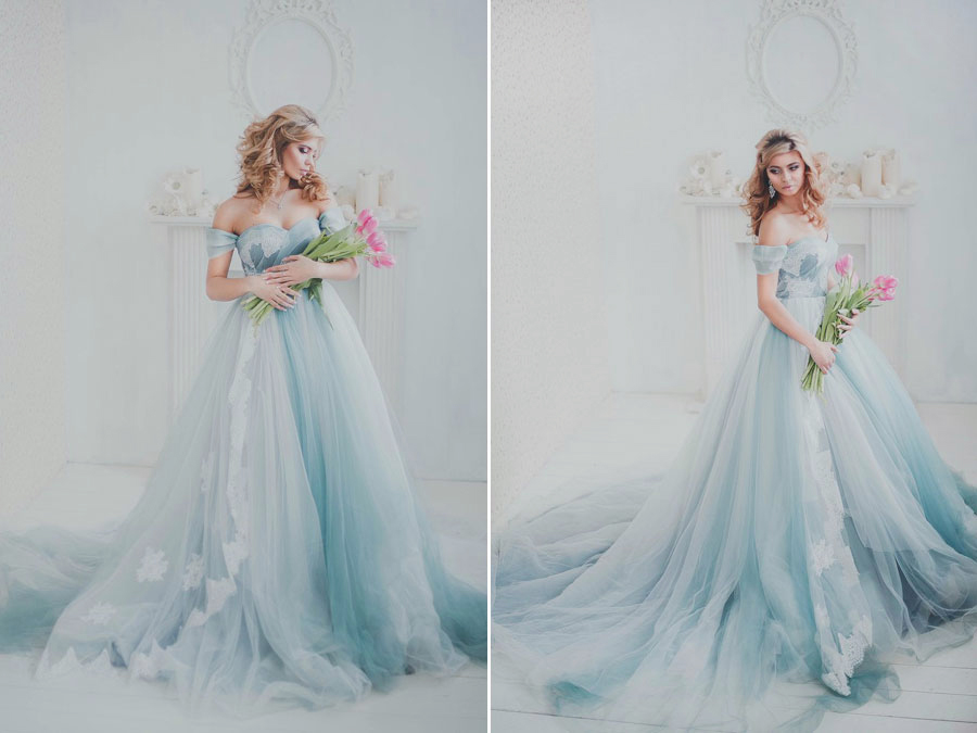 Ethereal, feminine, and utterly romantic, this ombre blue gown from Dairy Clouds belongs to a fairy tale!