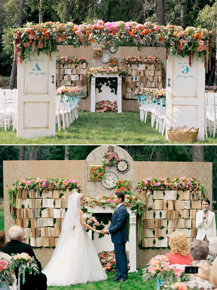 In love with this creative wedding decoration! There's just no better way to show a love story wedding theme!
