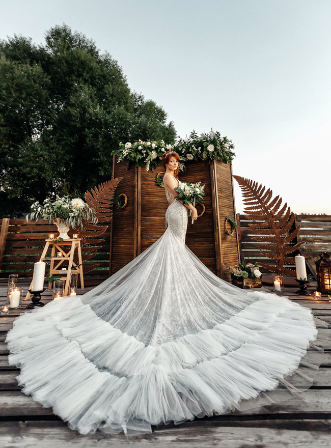 Fashion forward bridal portrait with a hint of eclectic charm!